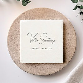Posavasos De Piedra Nombre moderno personalizado de residencia residen