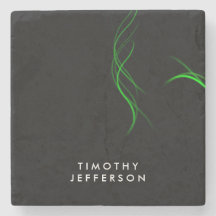 Nombre personalizado Curvas verdes negras elegante