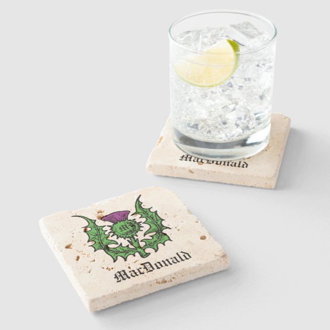 Posavasos De Piedra Nombre personalizado de fragmento escocés (Lateral)