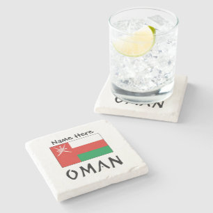 Posavasos De Piedra Nombre personalizado de la bandera omaní de Omán