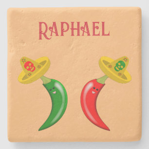 Posavasos De Piedra Nombre personalizado del Día de los Muertos Mexica