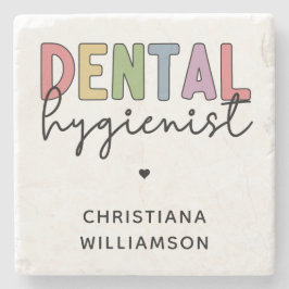 Posavasos De Piedra Nombre personalizado Higienista dental Regalos RDH