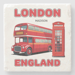 Posavasos De Piedra Nombre personalizado Londres Inglaterra