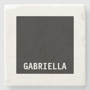 Posavasos De Piedra Nombre personalizado minimalista profesional blanc