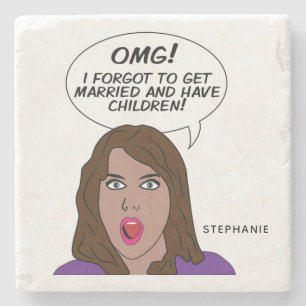 Posavasos De Piedra Nombre personalizado RETRO COMICS