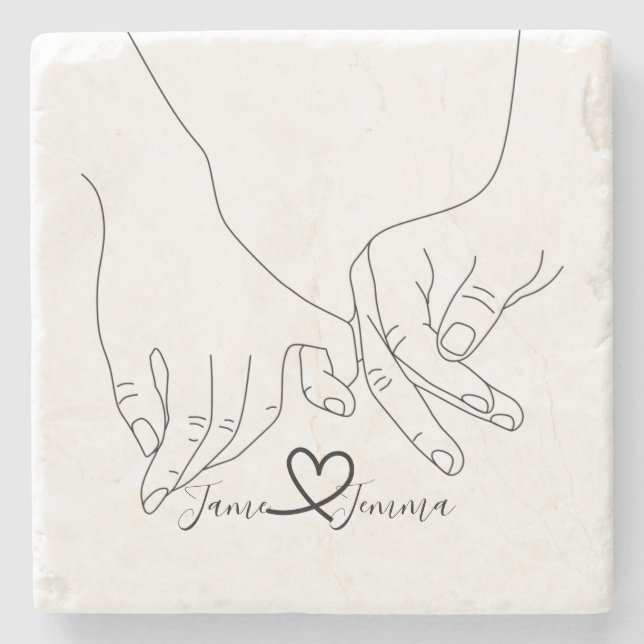 Posavasos De Piedra Nombre personalizado Tener línea de mano (Anverso)