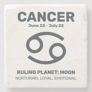 Posavasos De Piedra Nombre personalizado / Texto Cáncer de Rótulo Zodi