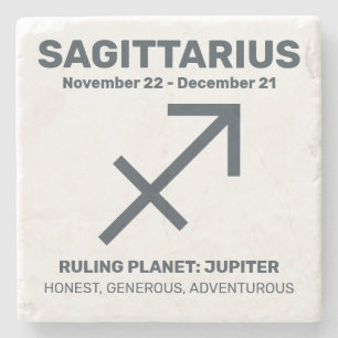 Posavasos De Piedra Nombre personalizado / Texto Rótulo zodiaco Sagitt