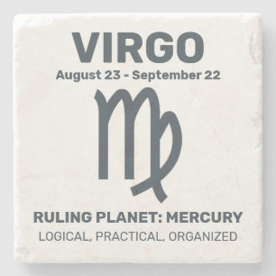 Posavasos De Piedra Nombre personalizado / Texto Rótulo zodiaco Virgo