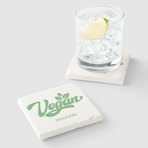 Posavasos De Piedra Nombre personalizado y color vegan