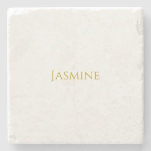 Posavasos De Piedra Nombre profesional Minimalista plano de color dora