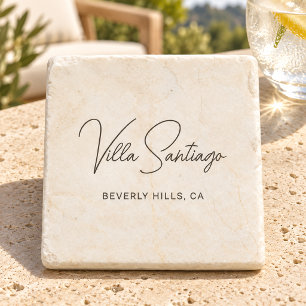 Posavasos De Piedra Nombre y ubicación de Chic Script Home
