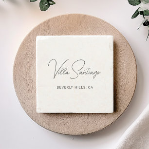 Posavasos De Piedra Nombre y ubicación de Chic Script Home