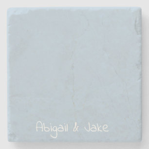 Posavasos De Piedra Nombres Personalizados Azul Cielo
