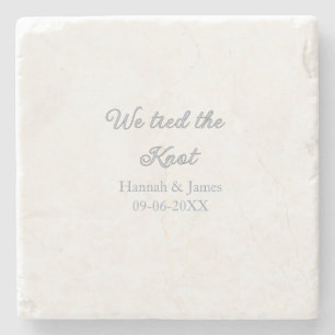 Posavasos De Piedra nos casamos nombre boda compromiso fecha azul