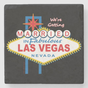 Posavasos De Piedra Nos estamos casando en Las Vegas