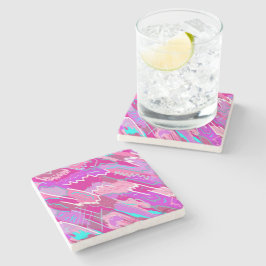 Posavasos De Piedra Nostalgia de Nostalgia Pop Art en Magenta