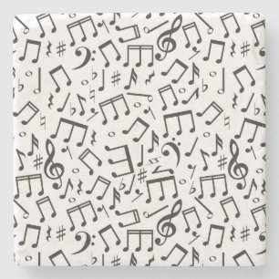 Posavasos De Piedra Notas del baile en negro y blanco