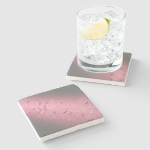 Posavasos De Piedra Notas musicales a la luz de la luna Stone Coaster