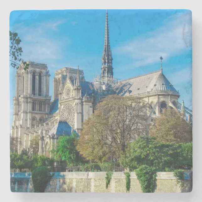 Posavasos De Piedra Notre Dame de París en Francia (Anverso)