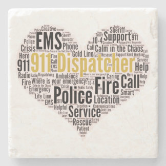 Posavasos De Piedra Nube de Word de Dispatcher 911