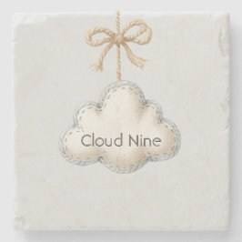 Posavasos De Piedra Nube Pálida Azul Nueve