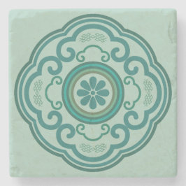 Posavasos De Piedra nube tradicional china verde Ruyi