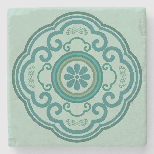 Posavasos De Piedra nube verde tradicional china Ruyi (Anverso)