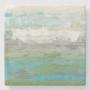 Posavasos De Piedra Nubes blancas que pasan por alto paisaje hermoso