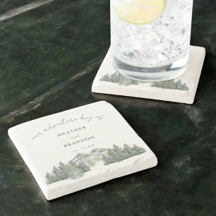 Posavasos De Piedra Nuestra aventura comienza los favores de las bodas