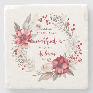Posavasos De Piedra Nuestra primera Navidad casada
