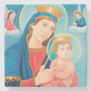 Posavasos De Piedra Nuestra Señora de la Perpetua Ayuda Católica