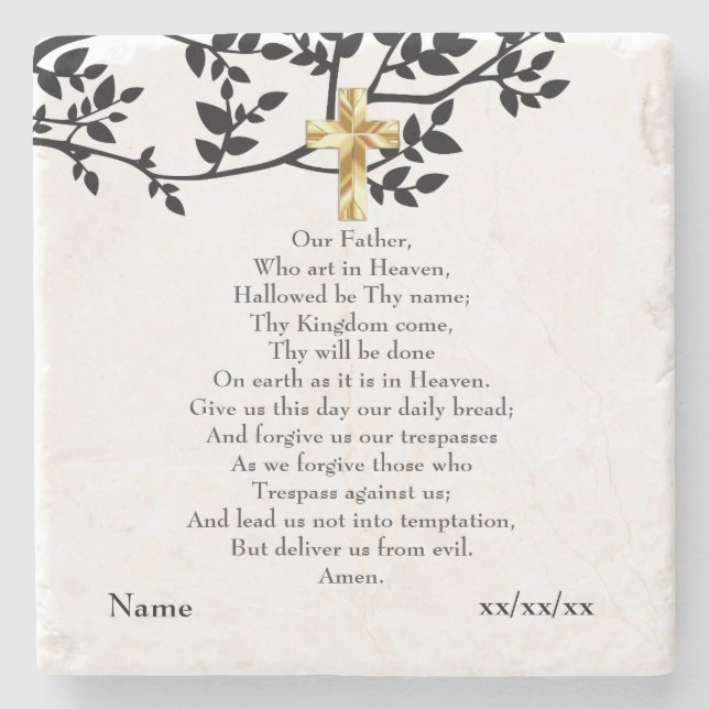 Posavasos De Piedra Nuestro regalo católico para la oración de nuestro (Anverso)