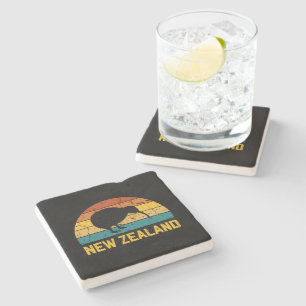 Posavasos De Piedra Nueva Zelanda Kiwi Retro