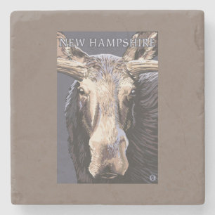 Posavasos De Piedra Nuevo de HampshireMoose cierre para arriba