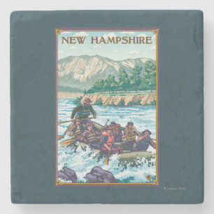 Posavasos De Piedra Nuevo HampshireRiver que transporta escena en