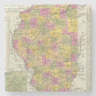 Posavasos De Piedra Nuevo mapa de Illinois