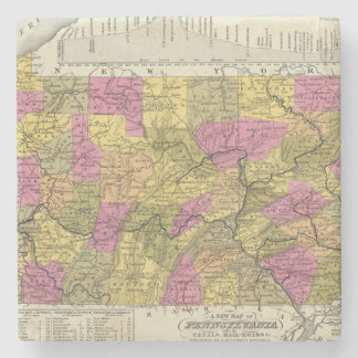 Posavasos De Piedra Nuevo mapa de Pennsylvania 2