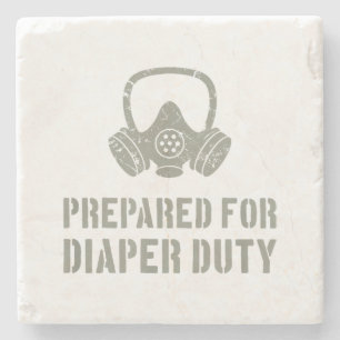 Posavasos De Piedra Nuevo Padre Preparado Para Diaper Duty Funny