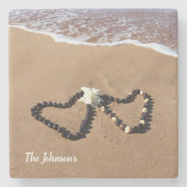 Posavasos De Piedra Nuez Leis de Kukui en el práctico de costa