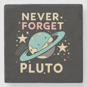 Posavasos De Piedra Nunca Olvides la Ciencia Espacial de Plutón