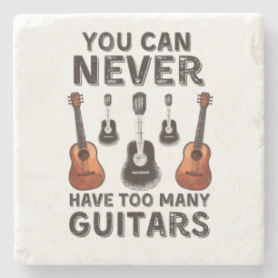 Posavasos De Piedra Nunca puedes tener demasiadas guitarras divertidas