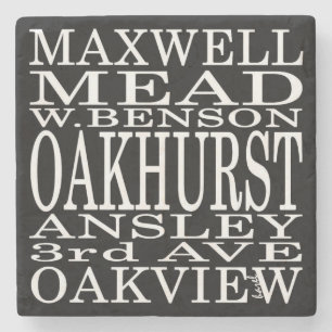 Posavasos De Piedra Oakhurst, placas de calle Coaste de piedra de