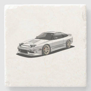Posavasos De Piedra obra de arte dibujada a mano de nissan 240sx