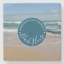 Posavasos De Piedra Ocean Beach House personalizada Round Stone Coaste