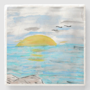 Posavasos De Piedra Ocean Sunset