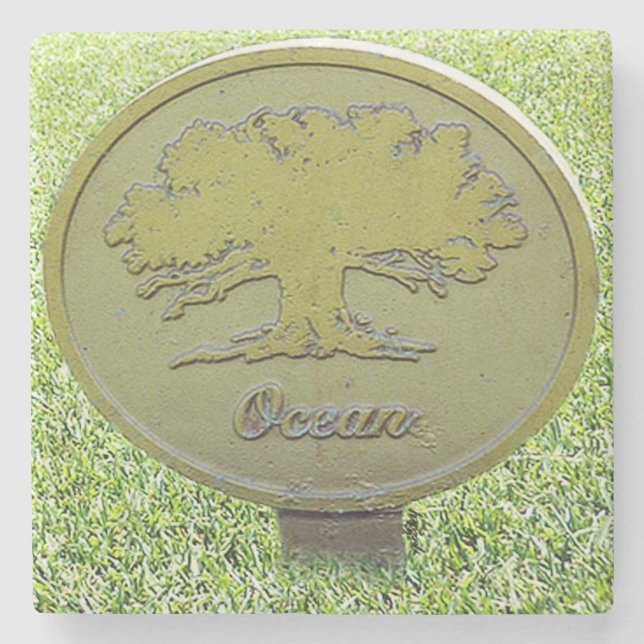 Posavasos De Piedra Ocean Tree Golf, Isla Kiawah, SC Marble Coaster (Anverso)