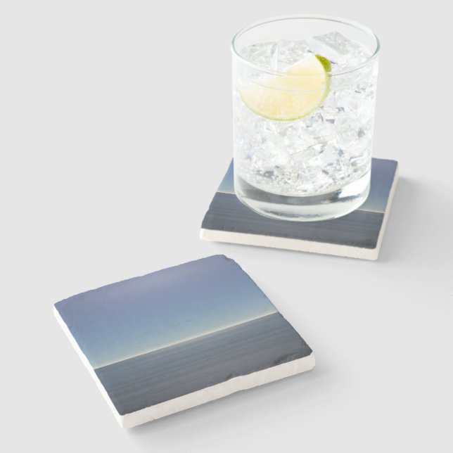 Posavasos De Piedra Océano azul calmo (Lateral)
