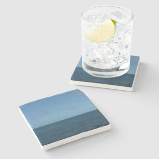 Posavasos De Piedra Océano azul del horizonte de Santa Lucía