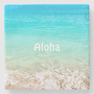 Posavasos De Piedra Océano hawaiano tropical Aloha